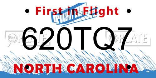 620TQ7 North Carolina License Plate