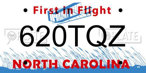 620TQZ North Carolina License Plate
