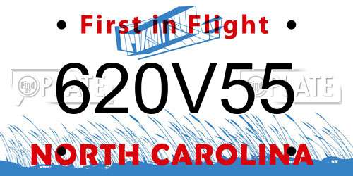 620V55 North Carolina License Plate