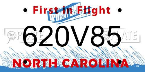 620V85 North Carolina License Plate