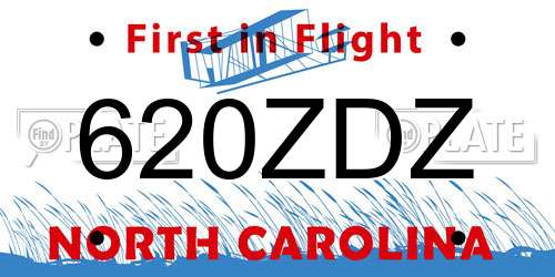 620ZDZ North Carolina License Plate