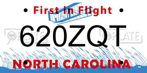 620ZQT North Carolina License Plate