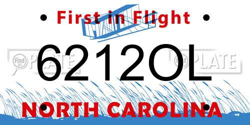 6212OL North Carolina License Plate