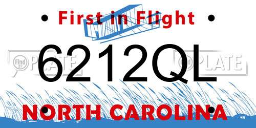 6212QL North Carolina License Plate