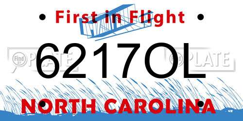 6217OL North Carolina License Plate