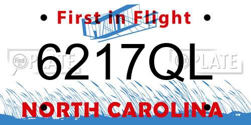 6217QL North Carolina License Plate