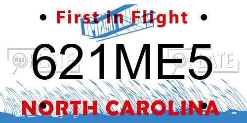 621ME5 North Carolina License Plate