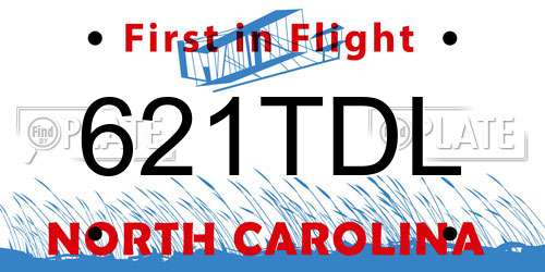 621TDL North Carolina License Plate