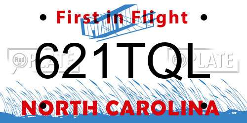 621TQL North Carolina License Plate