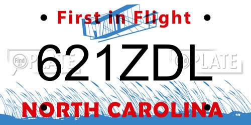 621ZDL North Carolina License Plate