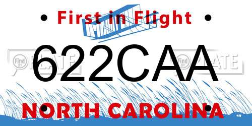 622CAA North Carolina License Plate