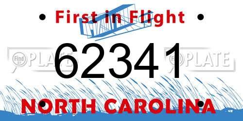 62341 North Carolina License Plate