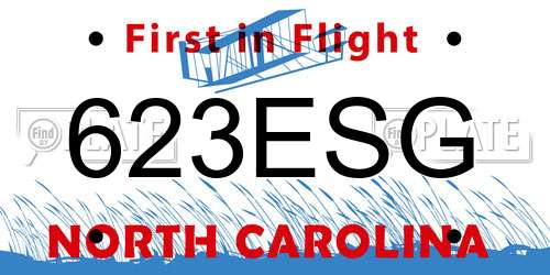 623ESG North Carolina License Plate