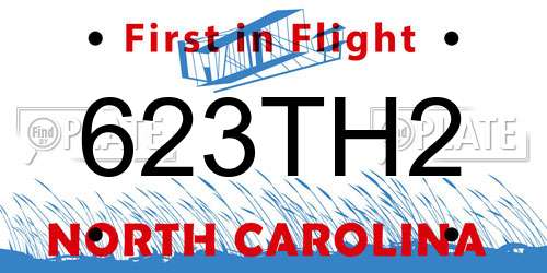 623TH2 North Carolina License Plate