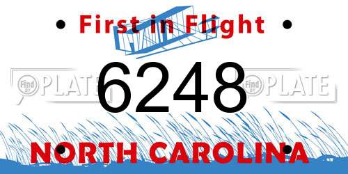 6248 North Carolina License Plate