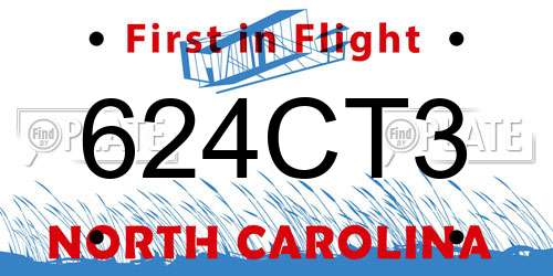 624CT3 North Carolina License Plate