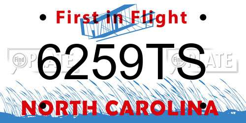 6259TS North Carolina License Plate