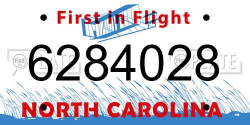6284028 North Carolina License Plate