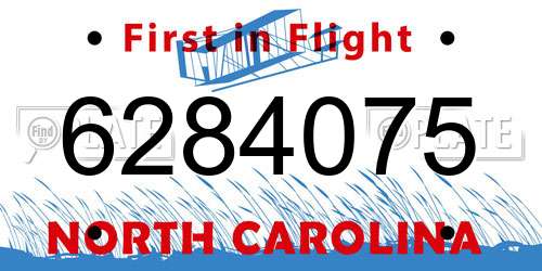 6284075 North Carolina License Plate