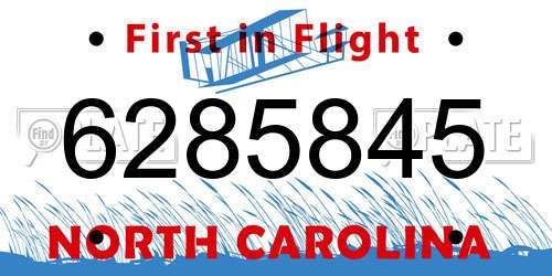 6285845 North Carolina License Plate