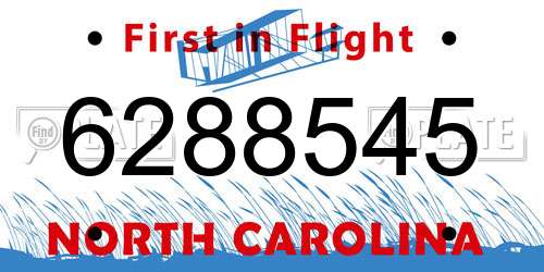 6288545 North Carolina License Plate
