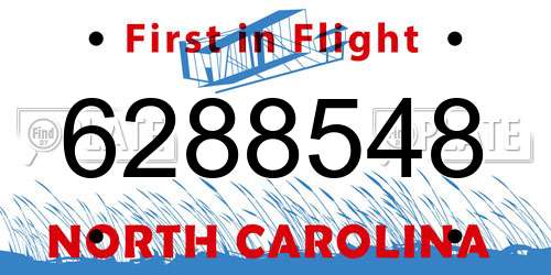 6288548 North Carolina License Plate