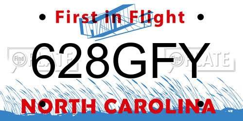 628GFY North Carolina License Plate