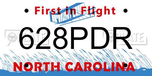 628PDR North Carolina License Plate