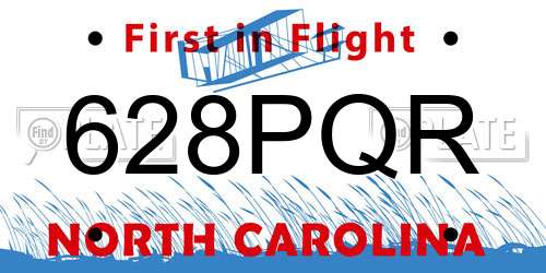 628PQR North Carolina License Plate