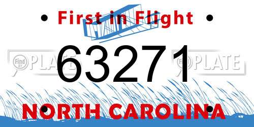 63271 North Carolina License Plate