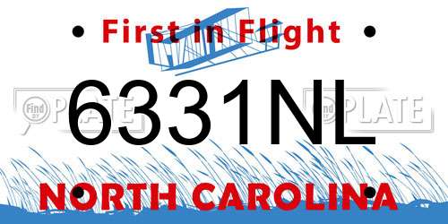 6331NL North Carolina License Plate