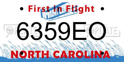 6359EO North Carolina License Plate