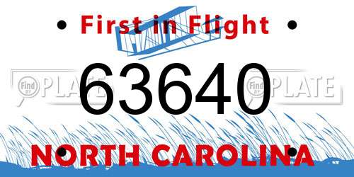 63640 North Carolina License Plate