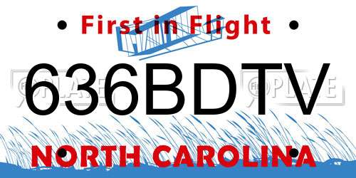 636BDTV North Carolina License Plate
