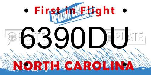 6390DU North Carolina License Plate