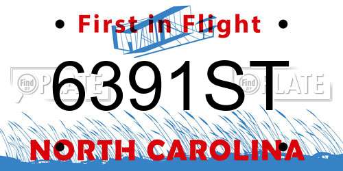 6391ST North Carolina License Plate