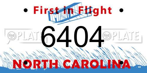 6404 North Carolina License Plate