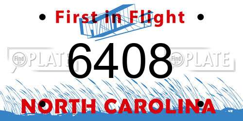 6408 North Carolina License Plate