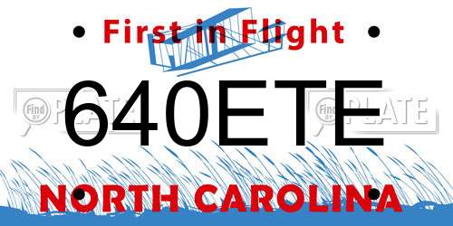 640ETE North Carolina License Plate