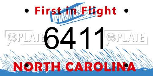 6411 North Carolina License Plate