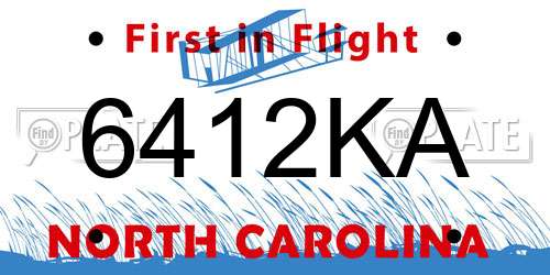 6412KA North Carolina License Plate
