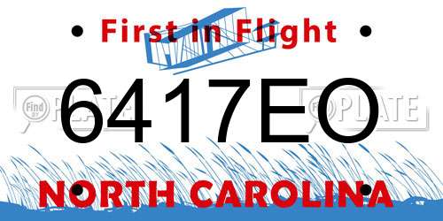 6417EO North Carolina License Plate