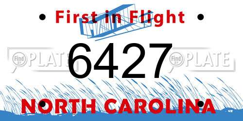 6427 North Carolina License Plate