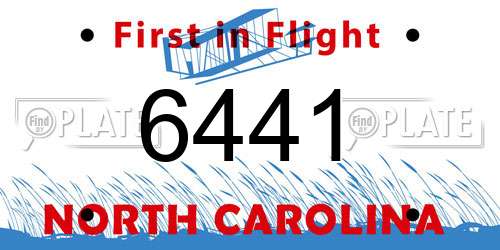 6441 North Carolina License Plate
