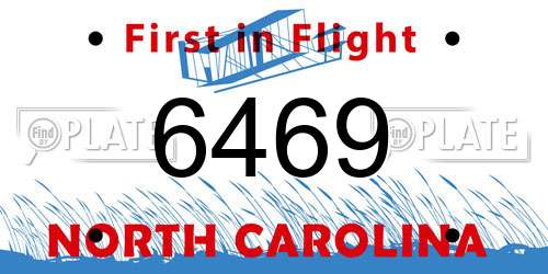 6469 North Carolina License Plate