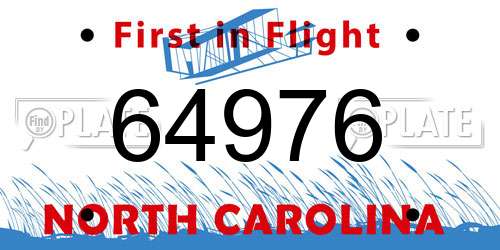 64976 North Carolina License Plate