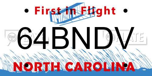 64BNDV North Carolina License Plate