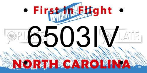 6503IV North Carolina License Plate