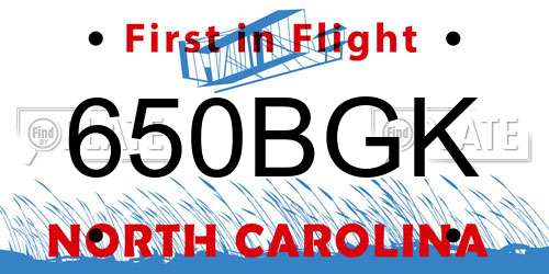 650BGK North Carolina License Plate