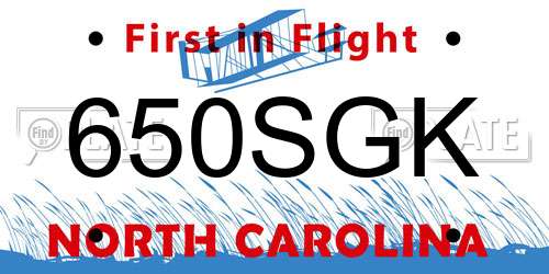 650SGK North Carolina License Plate